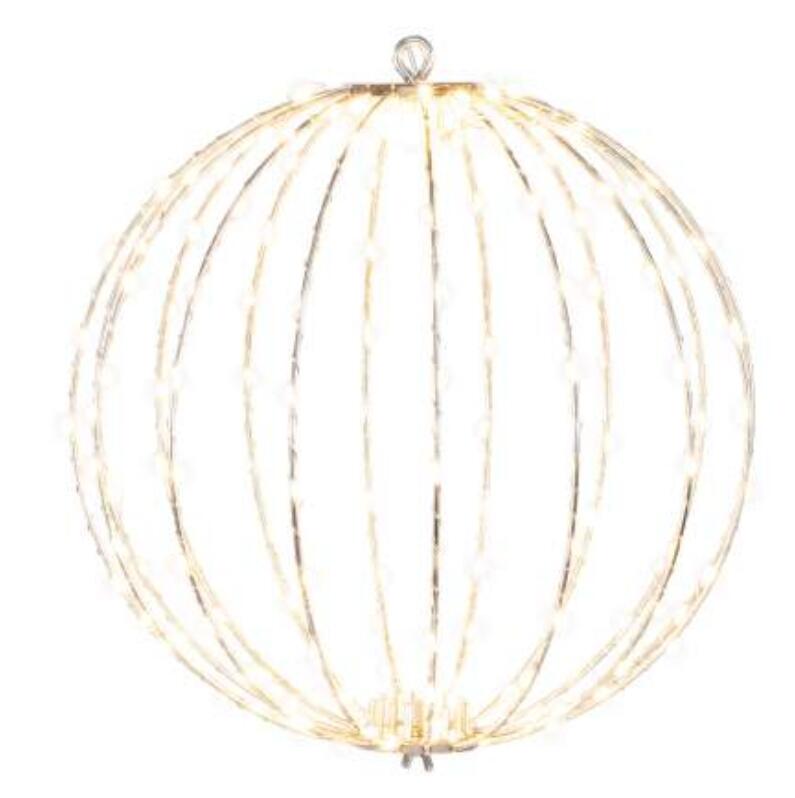 PALLA LUMINOSA A LED BIANCO CALDO DA APPENDERE CON ANIMA IN METALLO MISURA 30 / 40 / 50CM CAVO 5 METRI PER ESTERNO ED INTERNO 