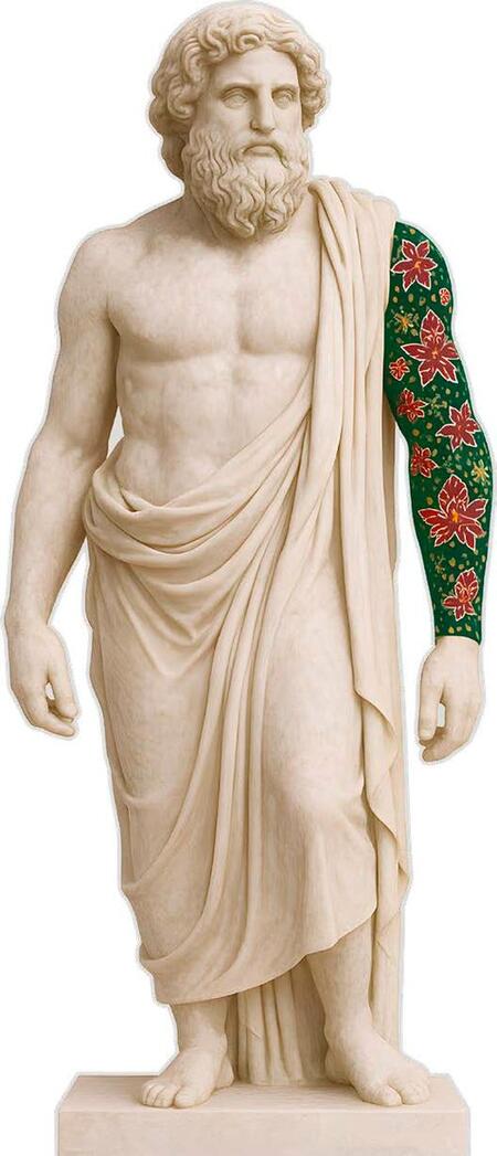 Linee Recanati - Art tattoo Scultura Natalizia Giove