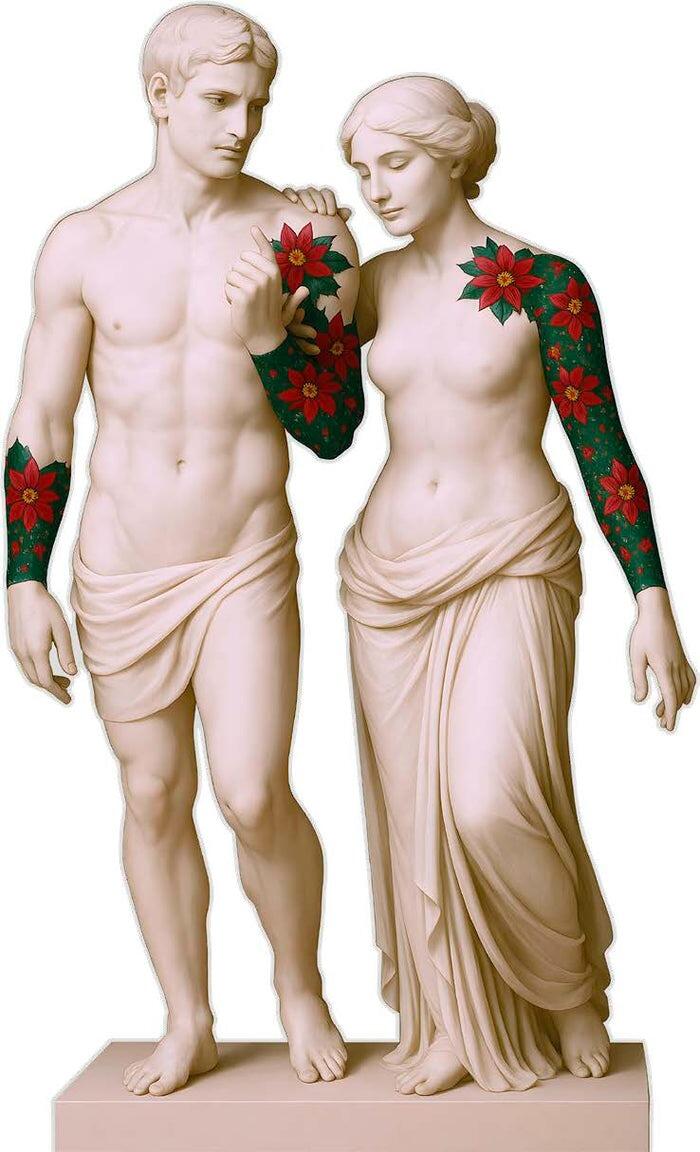 Linee Recanati - Art tattoo Scultura Natalizia Dionisio e Arianna