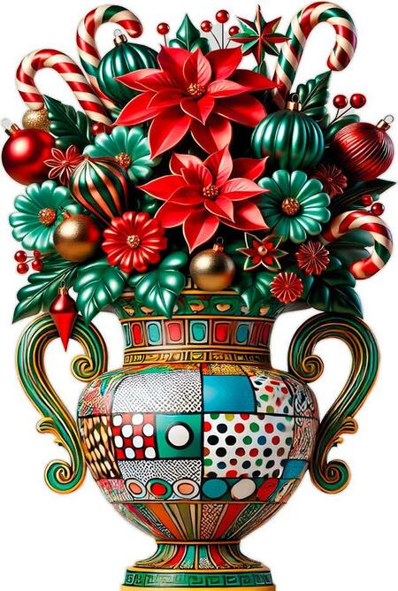Linee Recanati - Vaso fiori Natalizio Art Pop Tre