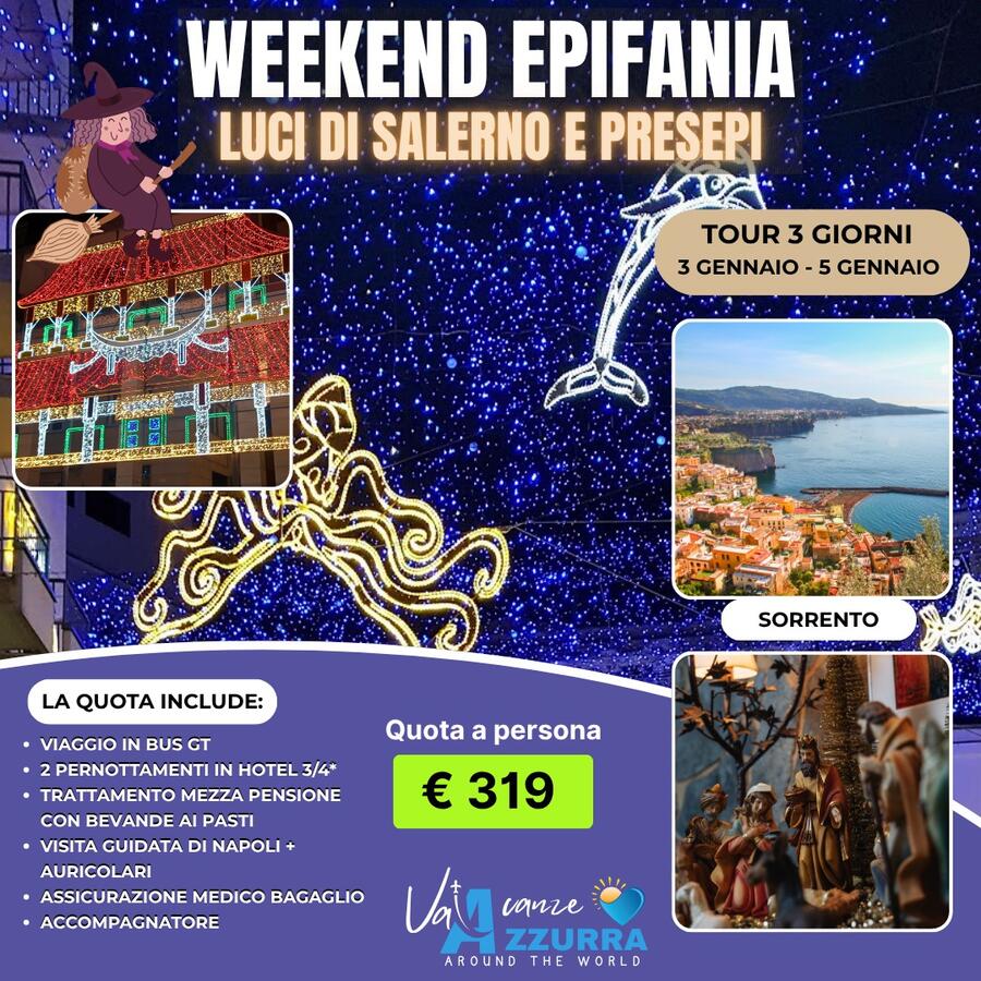03 GENNAIO  LUMINARIE DI SALERNO ,NAPOLI E CAVA DEI TIRRENI 
