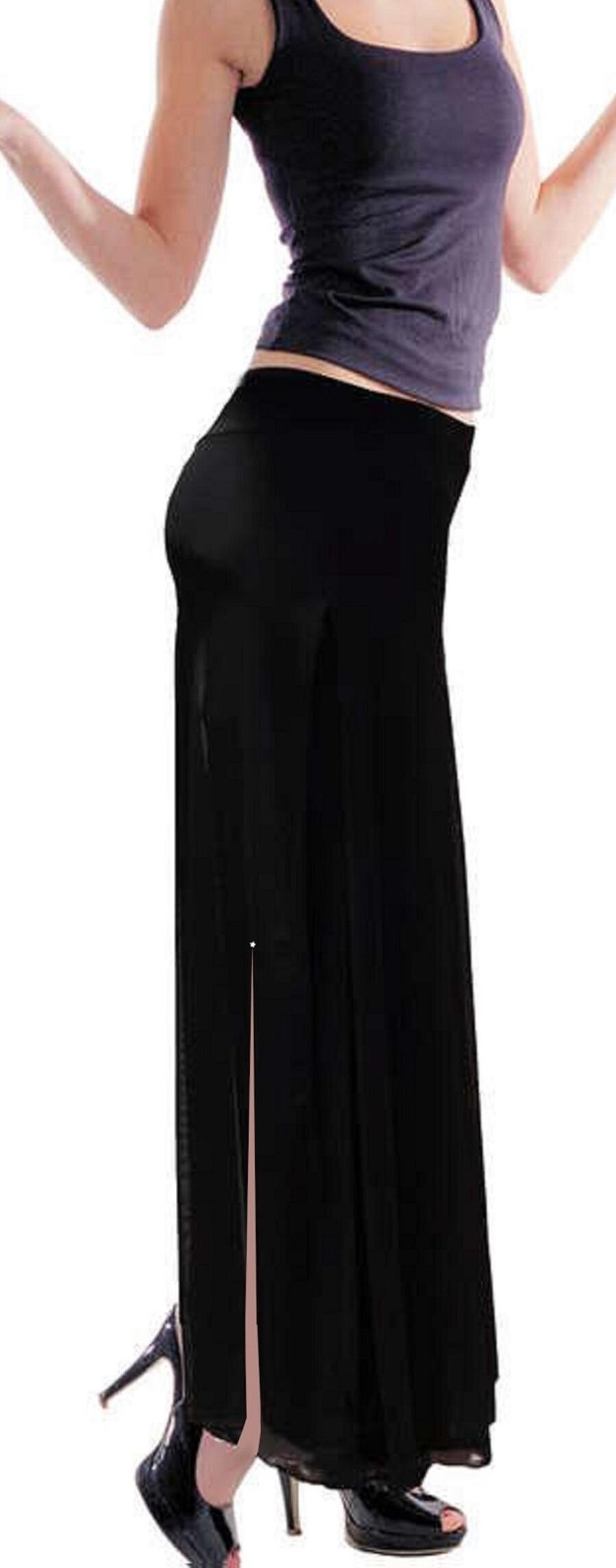 Pantaloni in maglina doppiati con tulle taglia SM 1-0016A aperto dai lati