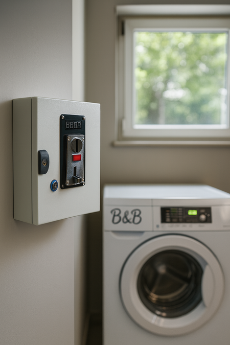 Monedero multimoneda para una lavadora o secadora (hasta 3500W)