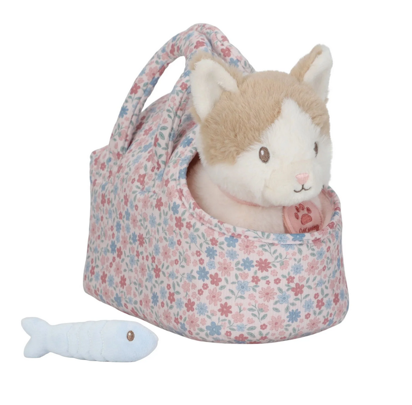 Peluche gattina Marley con trasportino