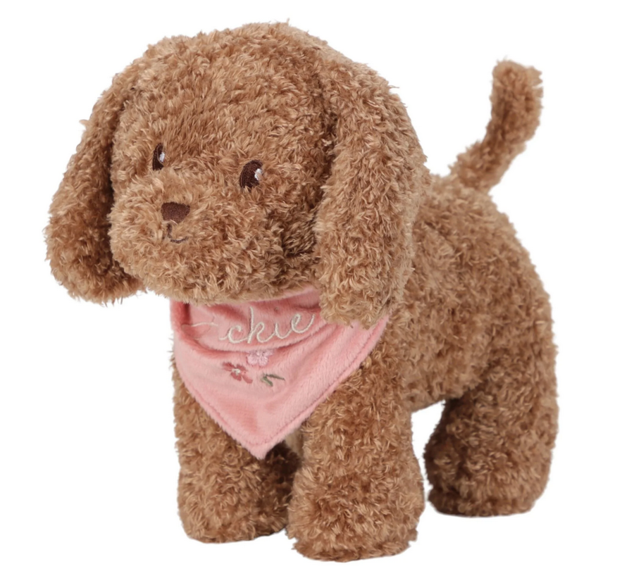 Peluche cagnolino Jackie con trasportino
