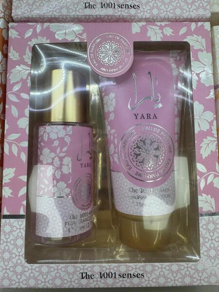 THE 1001 SENSES ACQUA PROFUMATA 80 ml+CREMA CORPO 75 ml ( dupe YARA )
 [Quantità minima è di 6 pezzi]