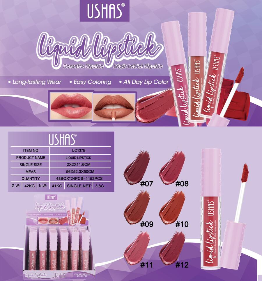 USHAS LIQUID LIPSTICK (Dupe l'OREAL) [Conf.da 24 pezzi]