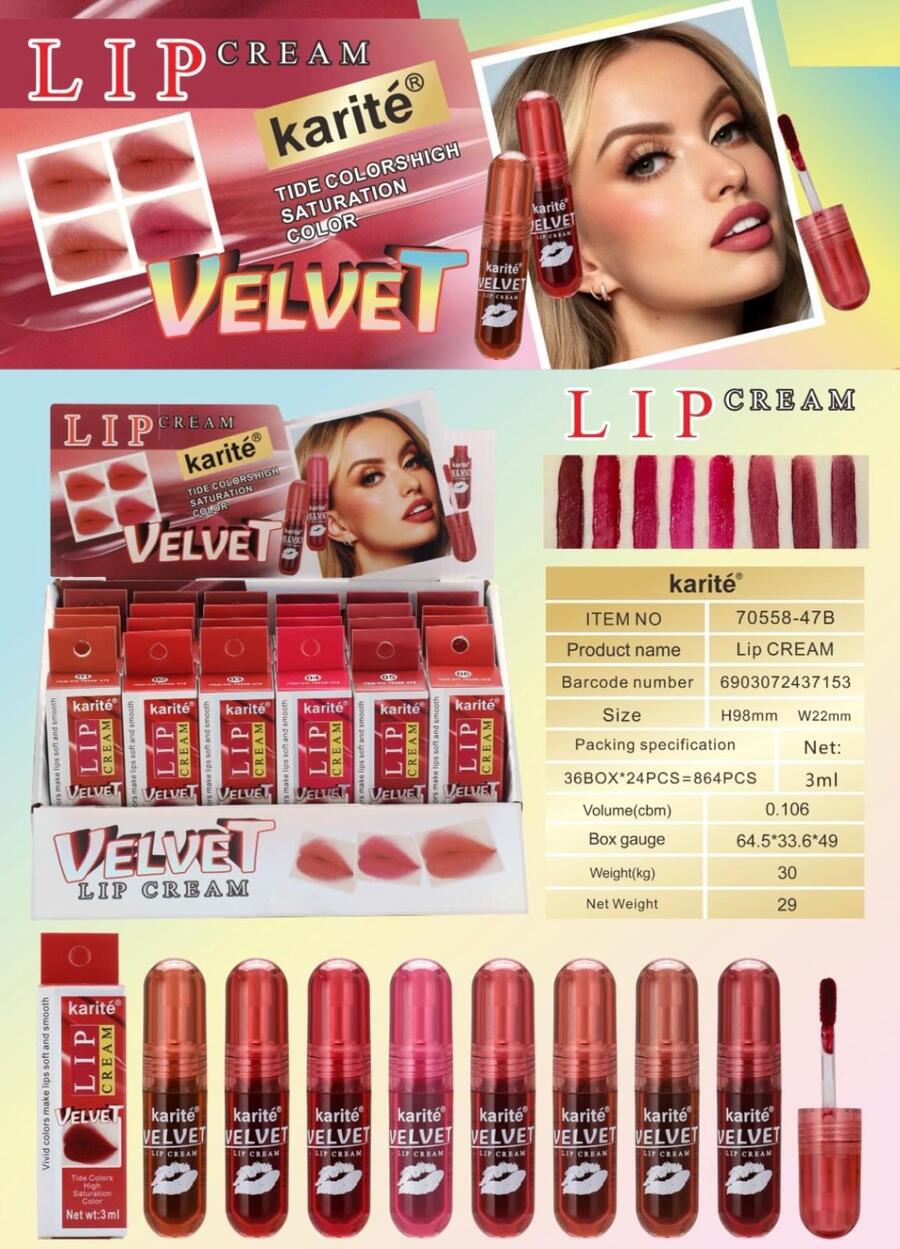 KARITE' LIP CREAM VELVET
 [Conf.da 24 pezzi]