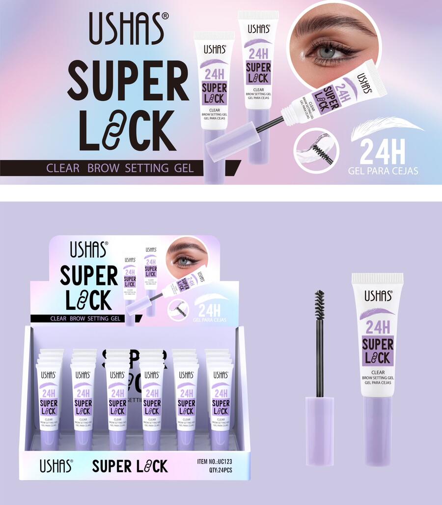 USHAS SUPER LOOCK 24 H CLEAR BROW SETTING GEL
 [Conf.da 24 pezzi]