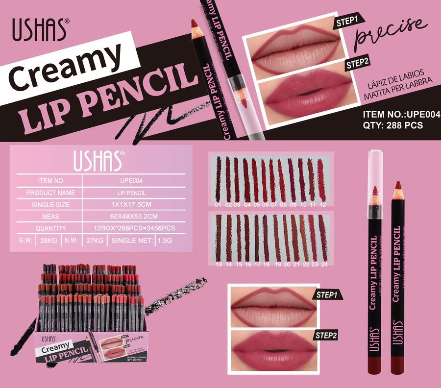 USHAS CREAMY LIP PENCIL 
 [Espositore da 288 pezzi]