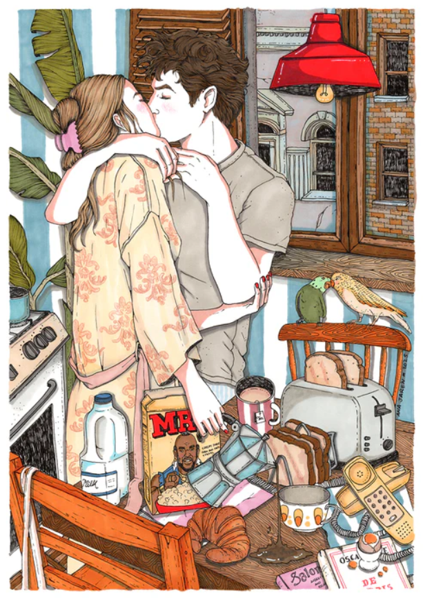 ANA JAREN STAMPA ARTISTICA  A4: Breakfast Couple