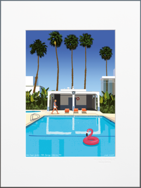 PAULO MARIOTTI, STAMPA 30x40 cm CON PASSEPARTOUT: PALM SPRINGS