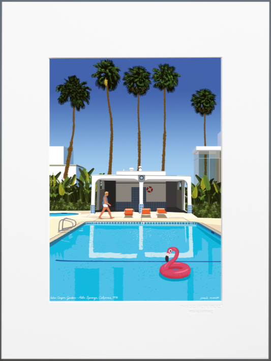 PAULO MARIOTTI, STAMPA 30x40 cm CON PASSEPARTOUT: PALM SPRINGS