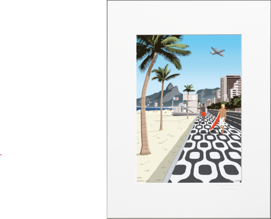 PAULO MARIOTTI, STAMPA 30x40 cm CON PASSEPARTOUT: IPANEMA
