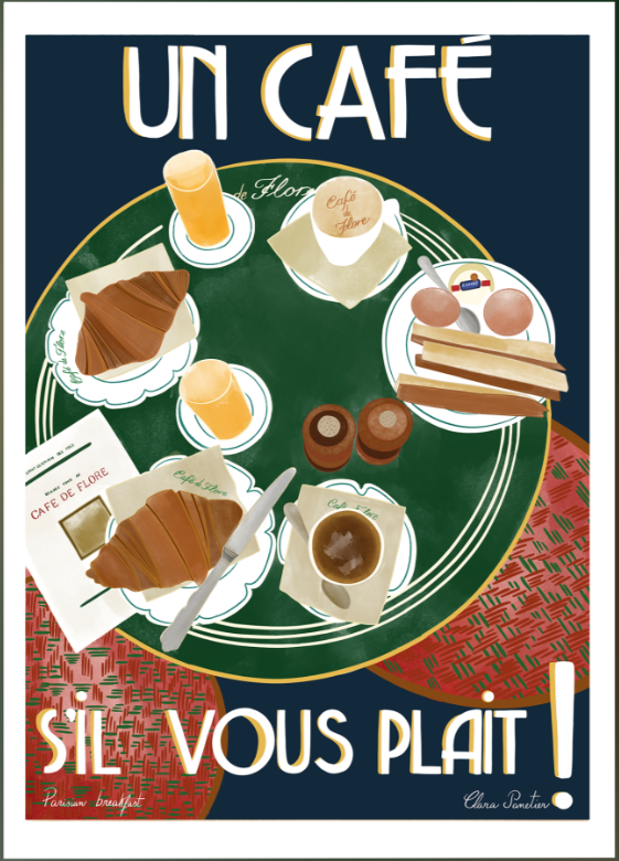 CLARA PANETIER, STAMPA FNE ART (senza passe-partout): 53 UN CAFE S'IL VOUS PLAIT