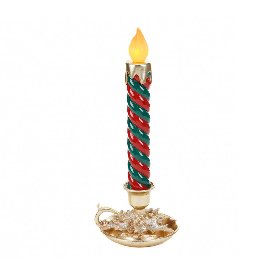Goodwill - Natale 2025 - Candela LED decorativa rosso e verde con portacandela – 45 cm