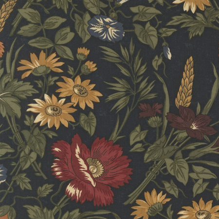 9790-14 Wheatland Kansas Troubles Quilters taglio 25x110 cm - fondo blu