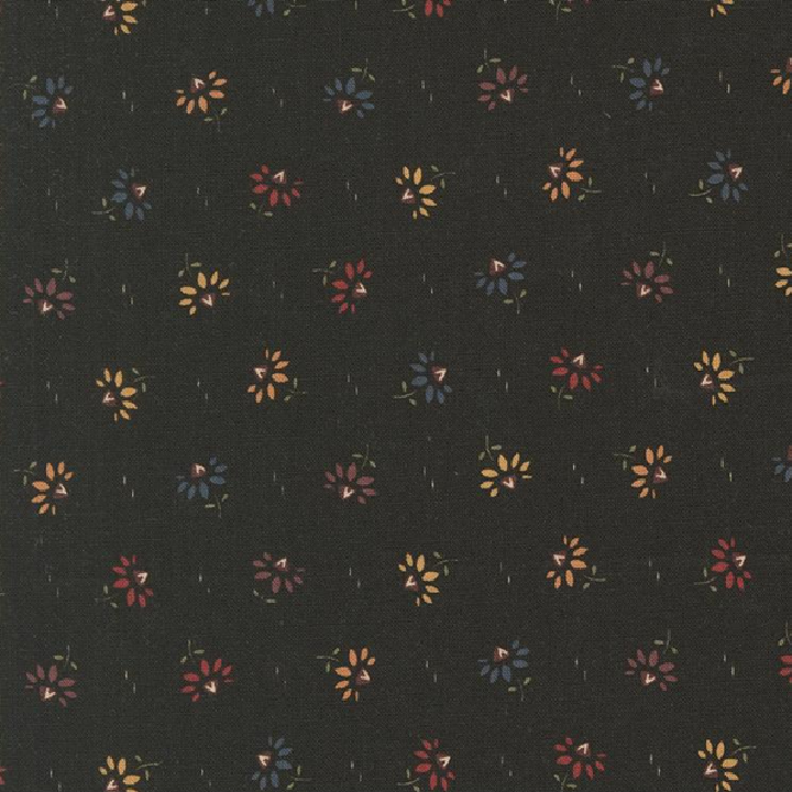 9793-19 Wheatland Kansas Troubles Quilters taglio 25x110 cm - fondo nero