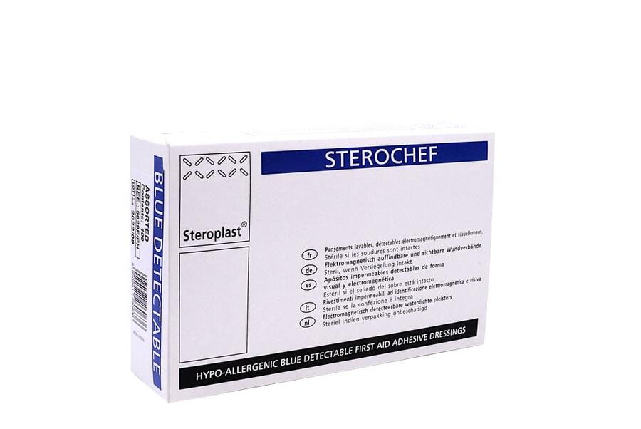 Scatola 100 CEROTTI 2x7 cm BLU DETECTABLE