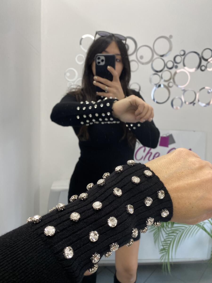NOVITÀ Abito in maglina dettagli strass