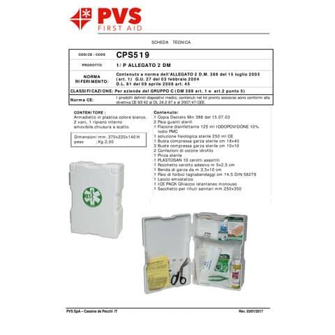 Armadietto Pronto Soccorso CPS519 – 2 Vani con Ripiano Amovibile