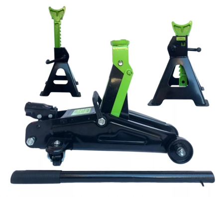 Cric sollevatore 2.5T + 2 cavalletti per auto 2500KG crick idraulico a carrello