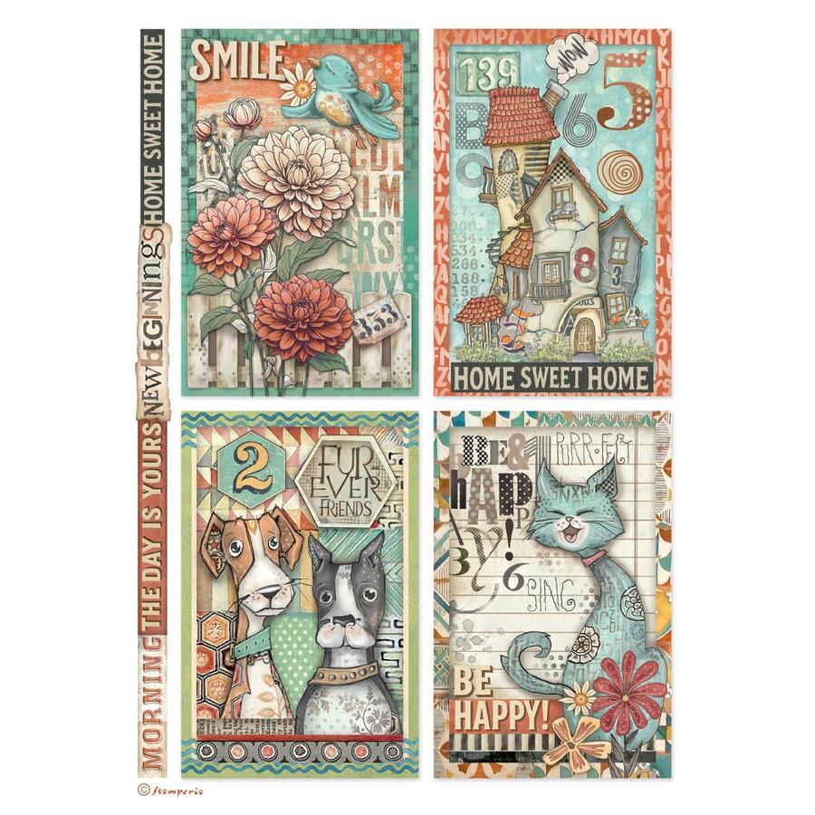 Carta di riso Fto A4 Furry Friends 4 cards