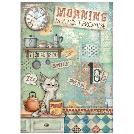 Carta di riso Fto A4 Furry Friends Morning is a soft promise