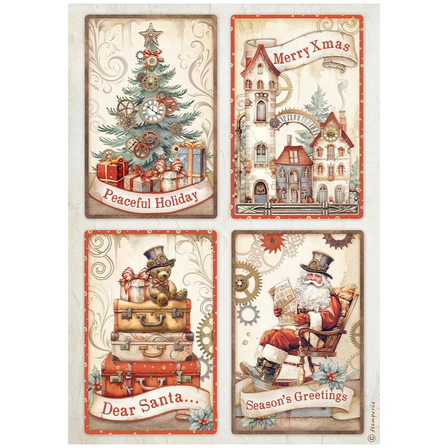 Selezione 6 Carta di riso Fto A4 Gear up for Christmas