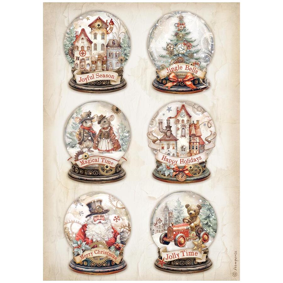 Selezione 6 Carta di riso Fto A4 Gear up for Christmas