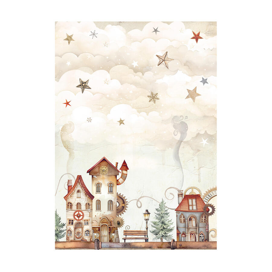 Selezione 8 Carta di riso Fto A6 Backgrounds Gear up for Christmas