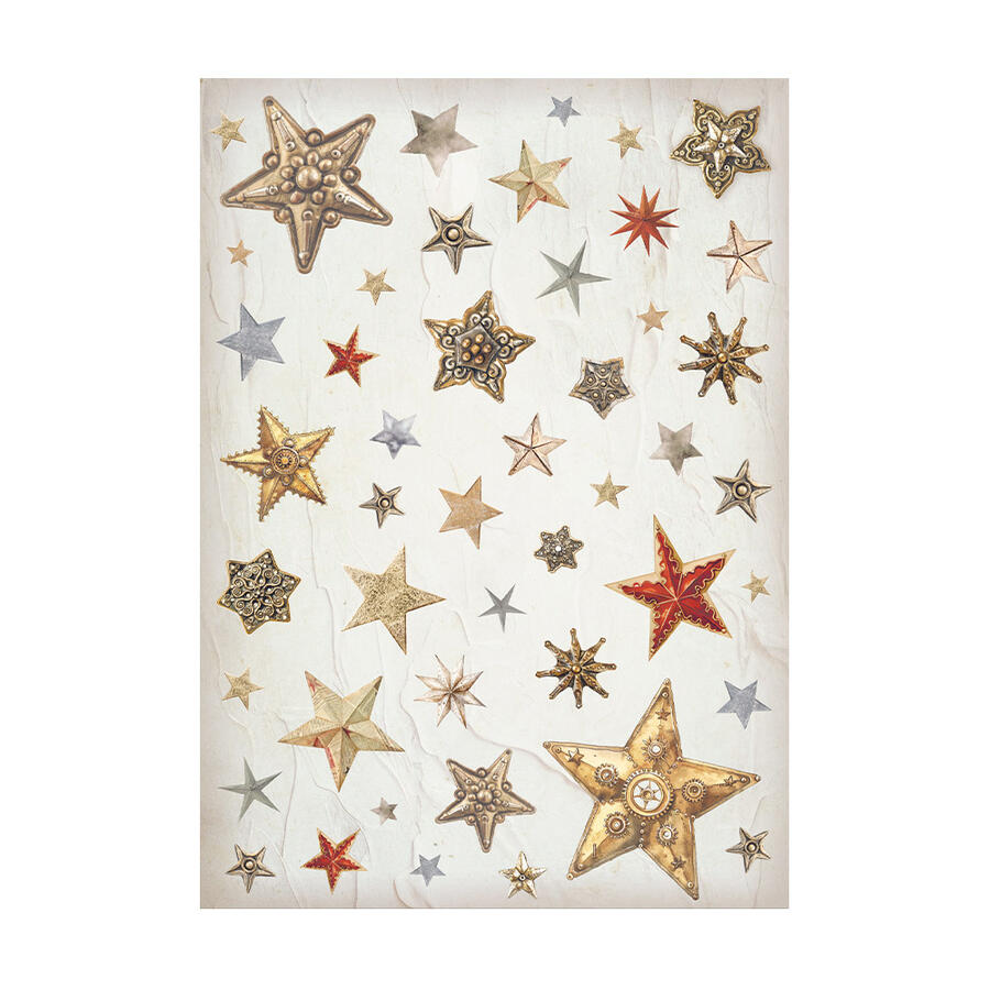 Selezione 8 Carta di riso Fto A6 Backgrounds Gear up for Christmas