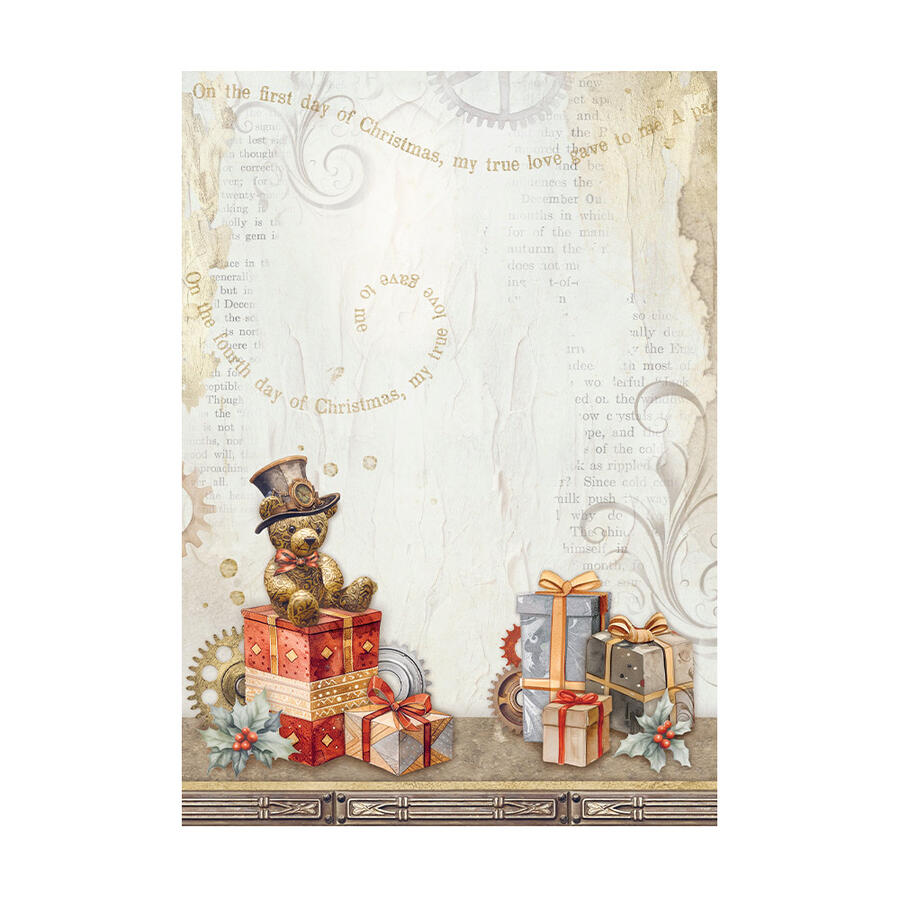 Selezione 8 Carta di riso Fto A6 Backgrounds Gear up for Christmas