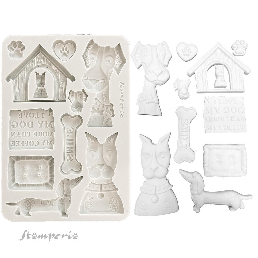 Stampo in silicone A5 Furry Friends I love my dog