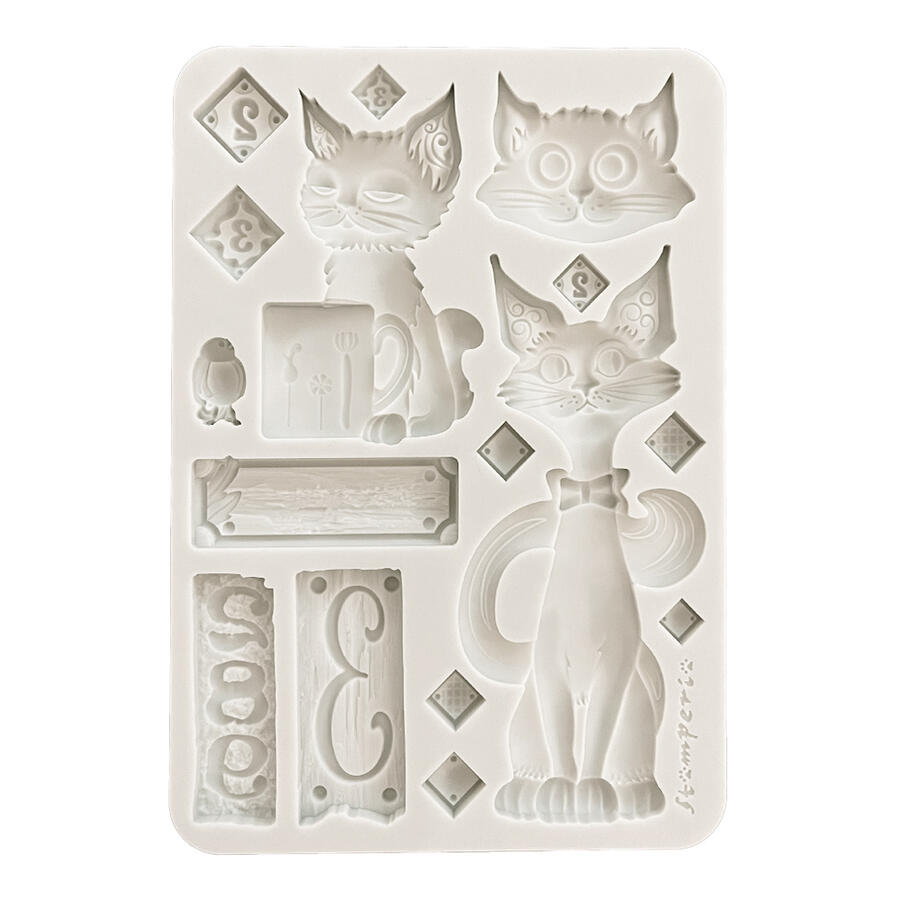 Stampo in silicone A5 Furry Friends Gatti