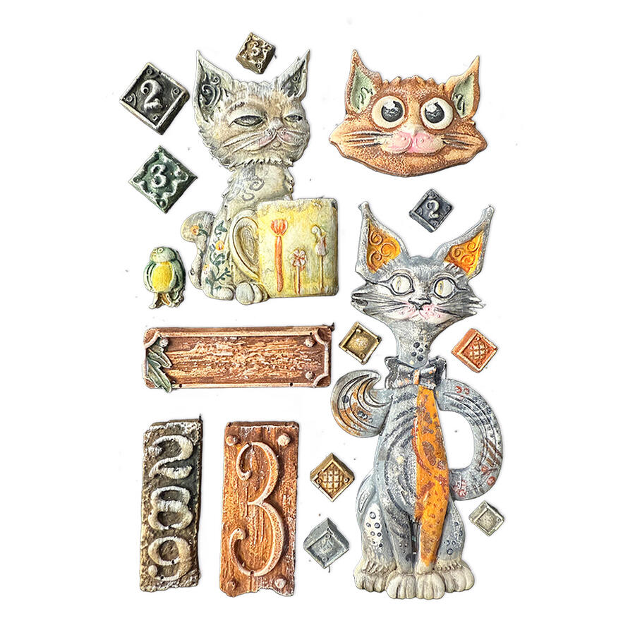 Stampo in silicone A5 Furry Friends Gatti