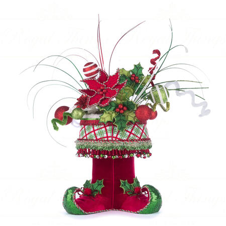 Goodwill - Natale 2025 - Contenitore Decorativo da Tavolo a Forma di Stivali da Elfo – 47 cm Katherine's Collection