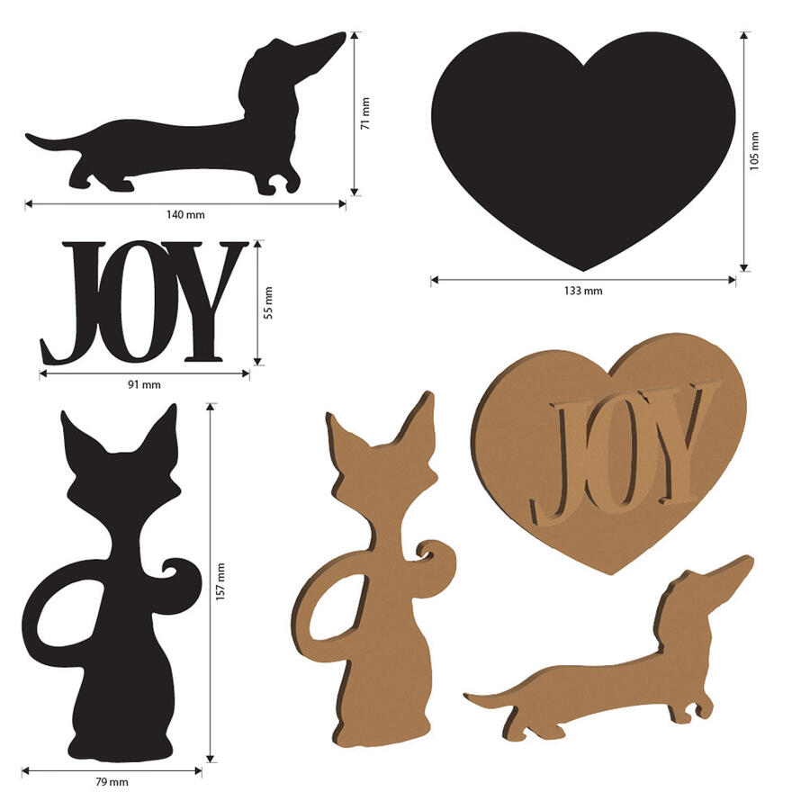 Crafty Shapes Furry Friends silhouette cane e gatto