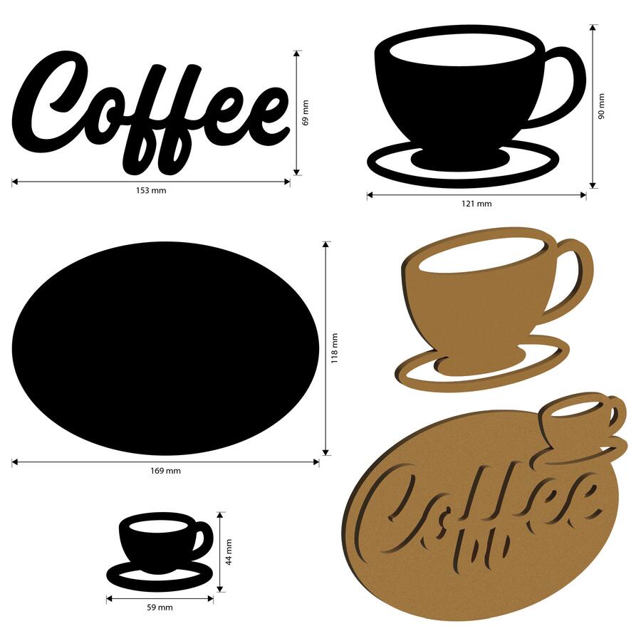 Crafty Shapes Coffee and Chocolate Tazza e targhette