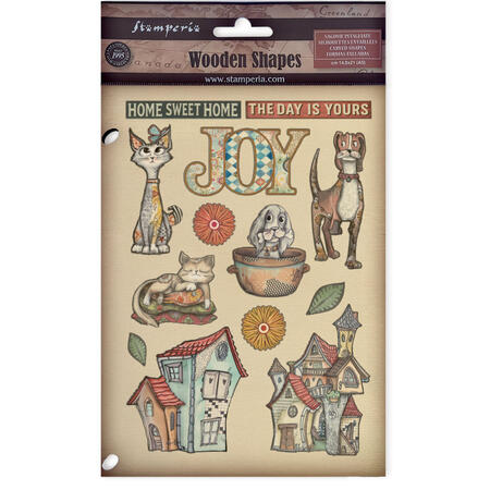 Wooden shape colorato fto A5 Furry Friends