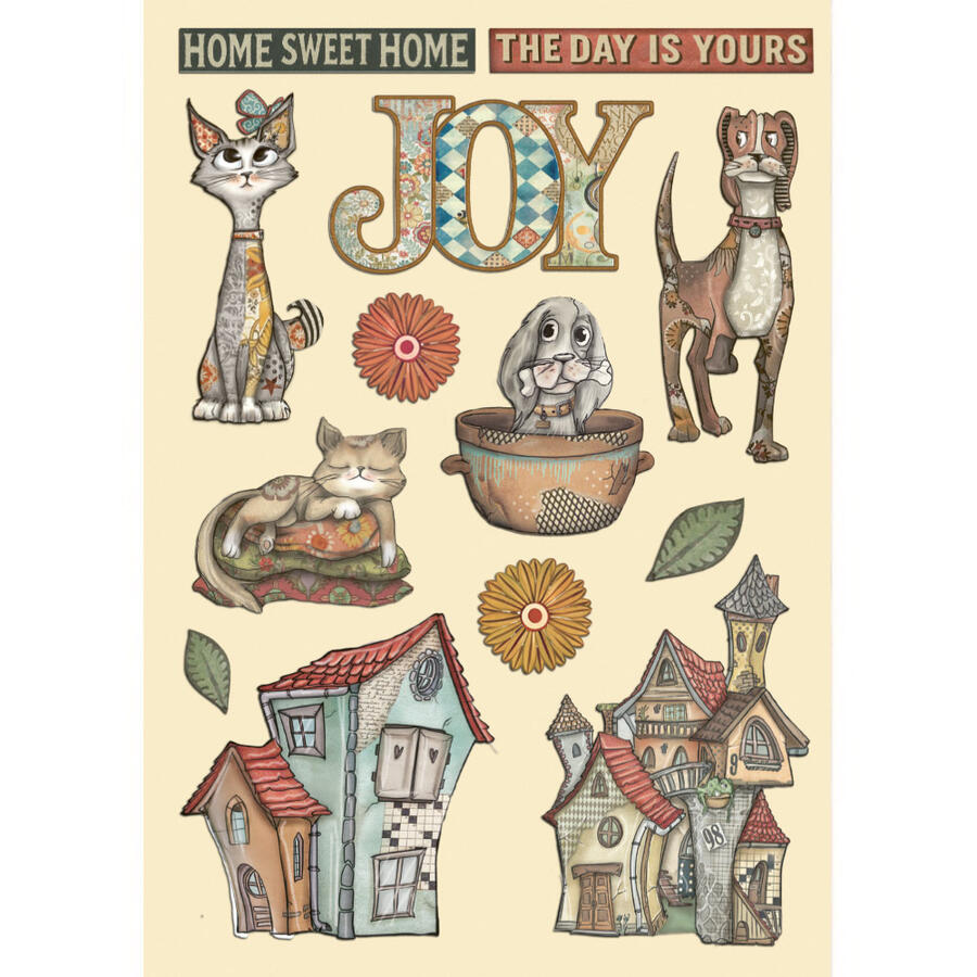Wooden shape colorato fto A5 Furry Friends
