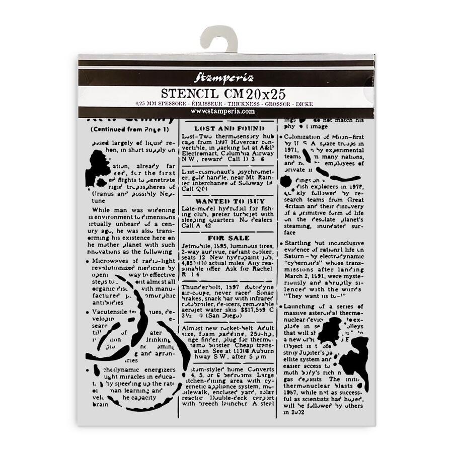 Stencil spesso 20 x 25 cm Coffee and Chocolate Daily News