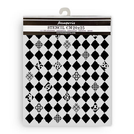 Stencil spesso 20 x 25 cm Furry Friends sfondo a rombi