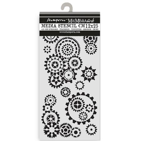 Stencil spesso 12 x 25 cm Gear up for Christmas meccanismi