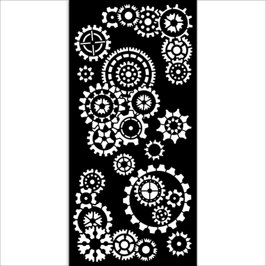 Stencil spesso 12 x 25 cm Gear up for Christmas meccanismi