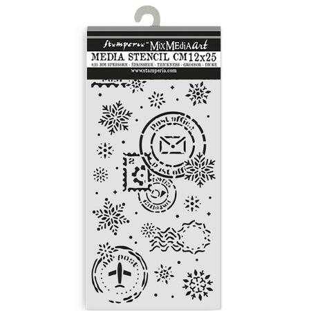 Stencil spesso 12 x 25 cm Gear up for Christmas fiocchi neve