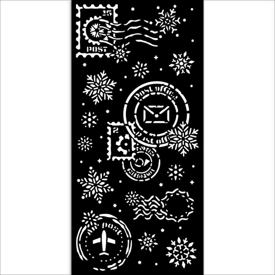 Stencil spesso 12 x 25 cm Gear up for Christmas fiocchi neve