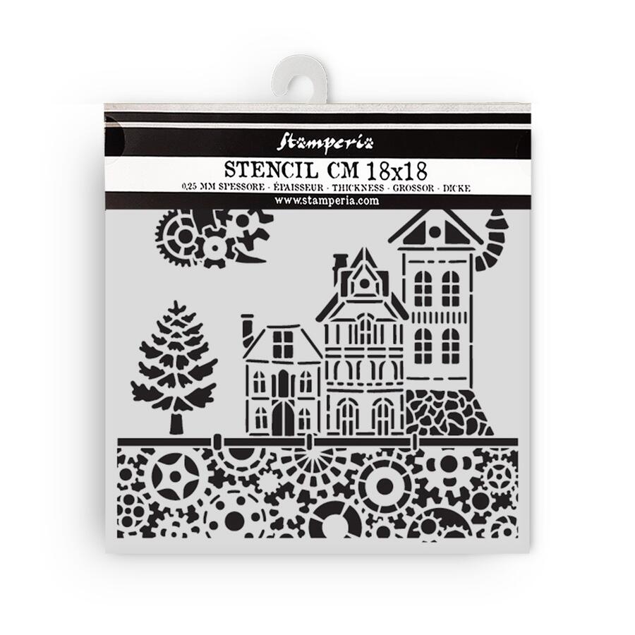 Stencil spesso 18 x 18 cm Gear up for Christmas casette