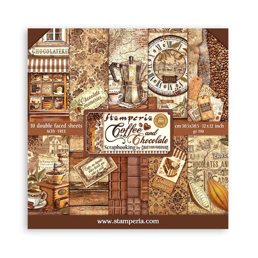 Blocco 10 fogli 30,5 x 30,5 Double face Coffee and Chocolate