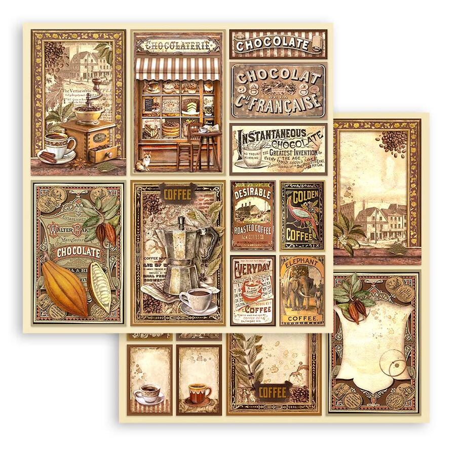 Blocco 10 fogli 30,5 x 30,5 Double face Coffee and Chocolate